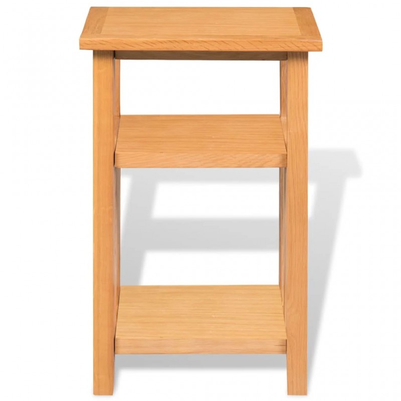 End Table with Magazine Shelf 27x35x55 cm Solid Oak Wood End Table with Magazine Shelf 27x35x55 cm Solid Oak Wood