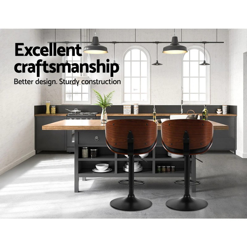 Artiss Bar Stools Kitchen Leather Barstools Swivel Gas Lift Vintage Chairs Black Artiss Bar Stools Kitchen Leather Barstools Swivel Gas Lift Vintage Chairs Black