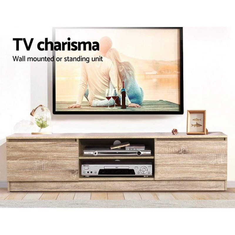 Artiss TV Cabinet Entertainment Unit 160cm Pine Charles Artiss TV Cabinet Entertainment Unit 160cm Pine Charles
