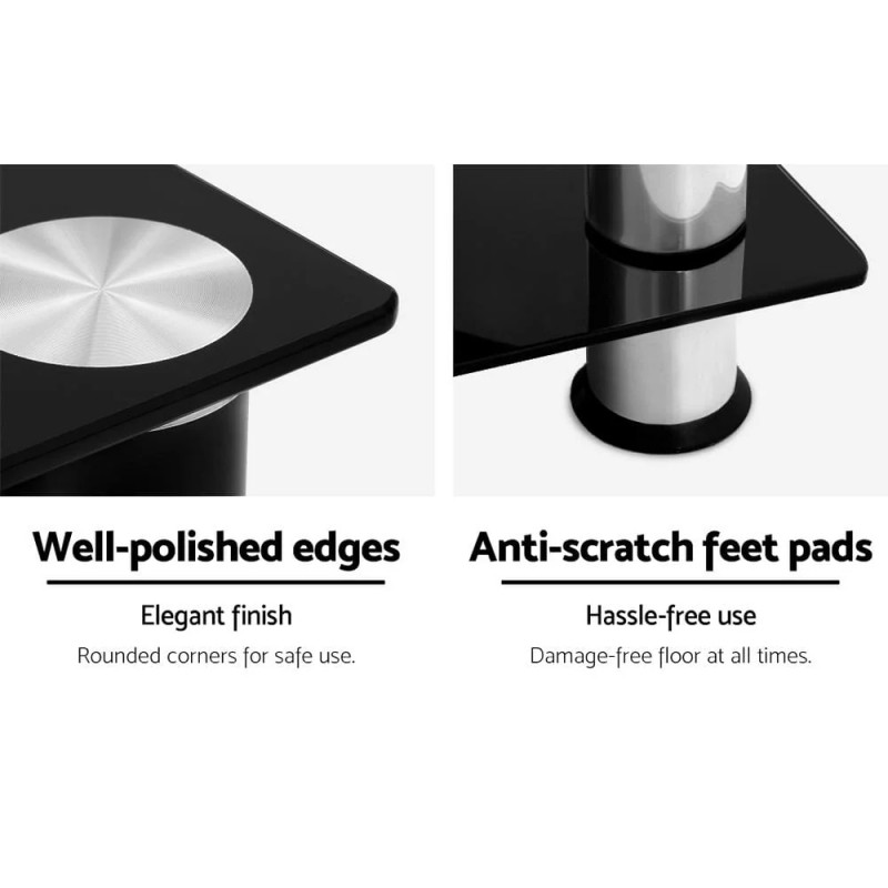 Artiss TV Stand 3 Tiers Storage Shelf Rack Tempered Glass Entertainment Unit Artiss TV Stand 3 Tiers Storage Shelf Rack Tempered Glass Entertainment Unit