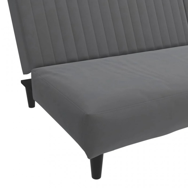 2-Seater Sofa Bed Dark Grey Velvet 2-Seater Sofa Bed Dark Grey Velvet