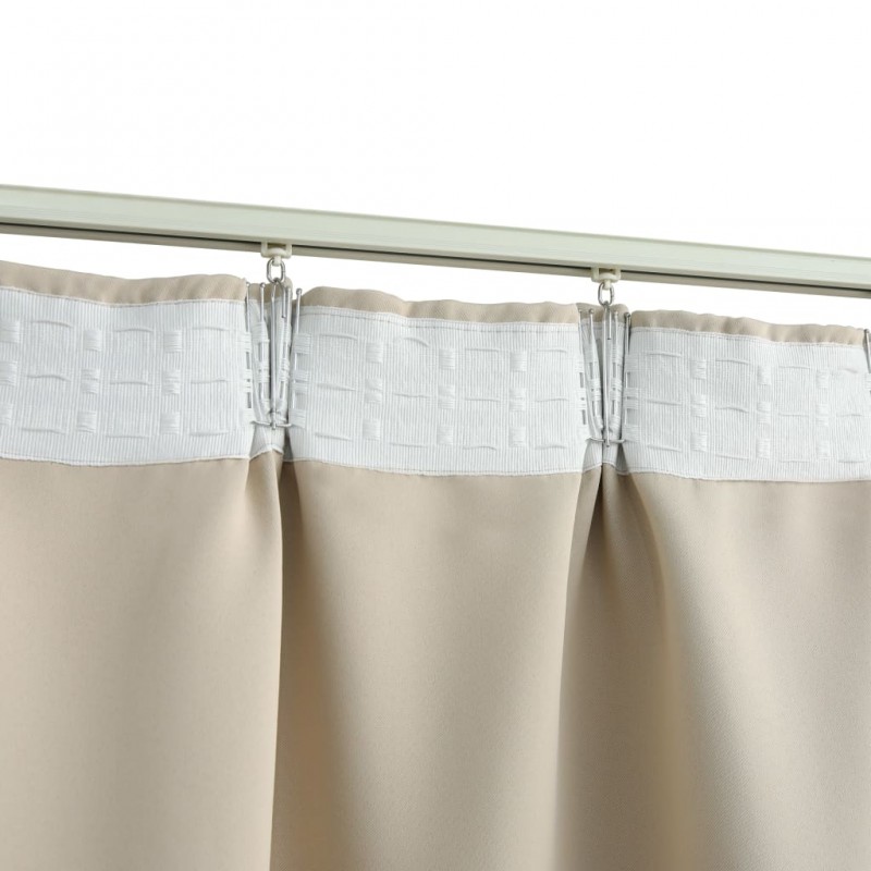 Blackout Curtain with Hooks Beige 290x245 cm Blackout Curtain with Hooks Beige 290x245 cm