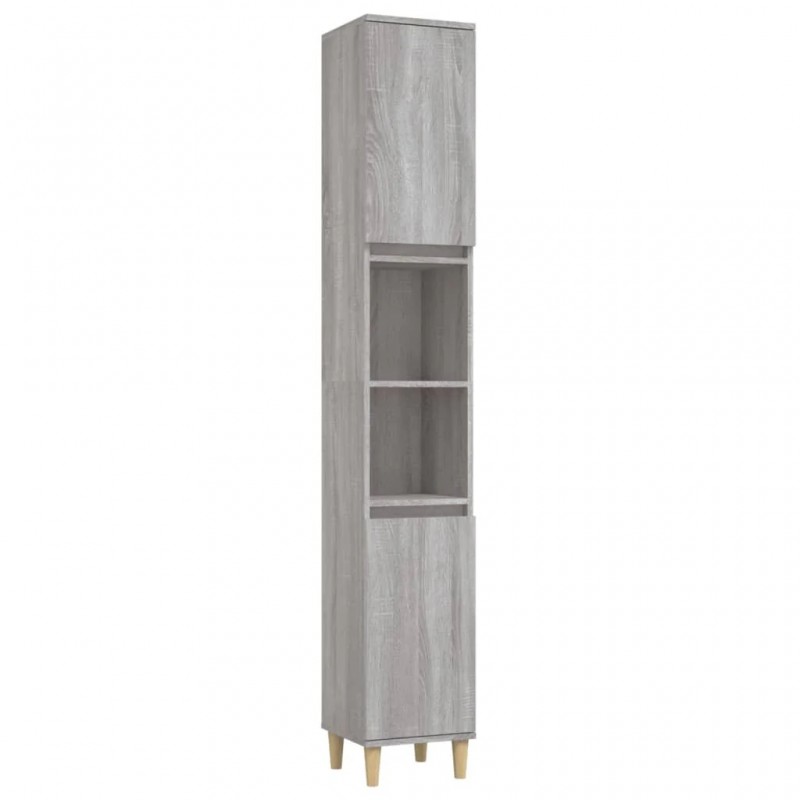 Bathroom Cabinet Grey Sonoma 30x30x190 cm Engineered Wood Bathroom Cabinet Grey Sonoma 30x30x190 cm Engineered Wood