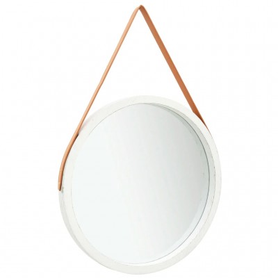 Wall Mirror with Strap 60 cm White