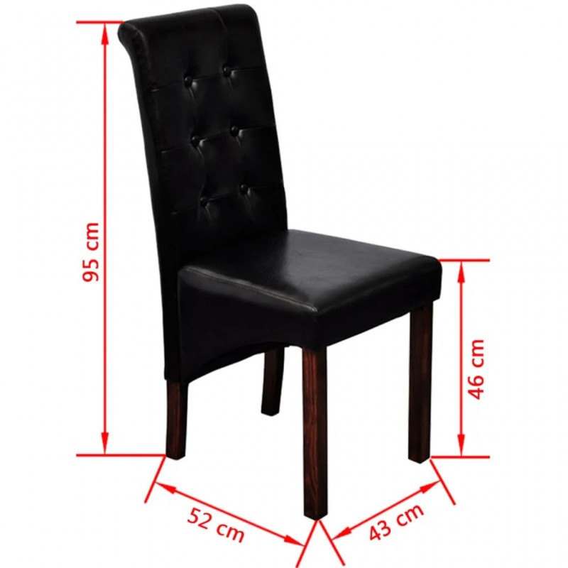 Dining Chairs 4 pcs Black Faux Leather Dining Chairs 4 pcs Black Faux Leather