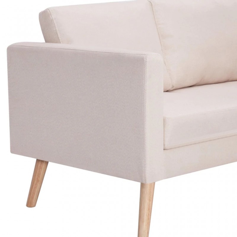 2-Seater Sofa Fabric Cream 2-Seater Sofa Fabric Cream
