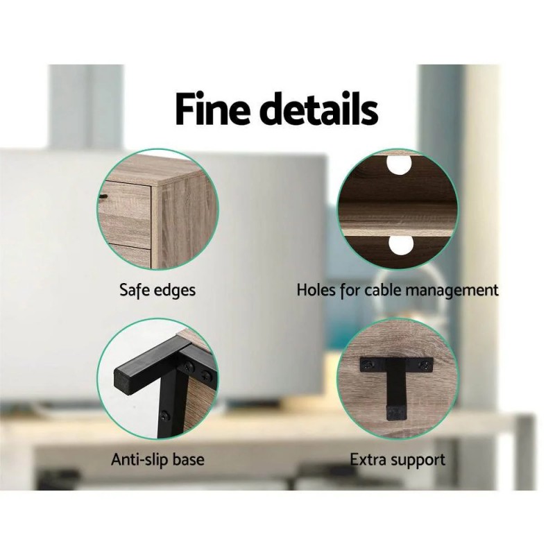 Artiss TV Cabinet Entertainment Unit 132cm Pine Tania Artiss TV Cabinet Entertainment Unit 132cm Pine Tania