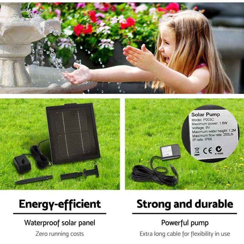 Gardeon Solar Water Feature 3 Tiers Ivory 93cm Gardeon Solar Water Feature 3 Tiers Ivory 93cm