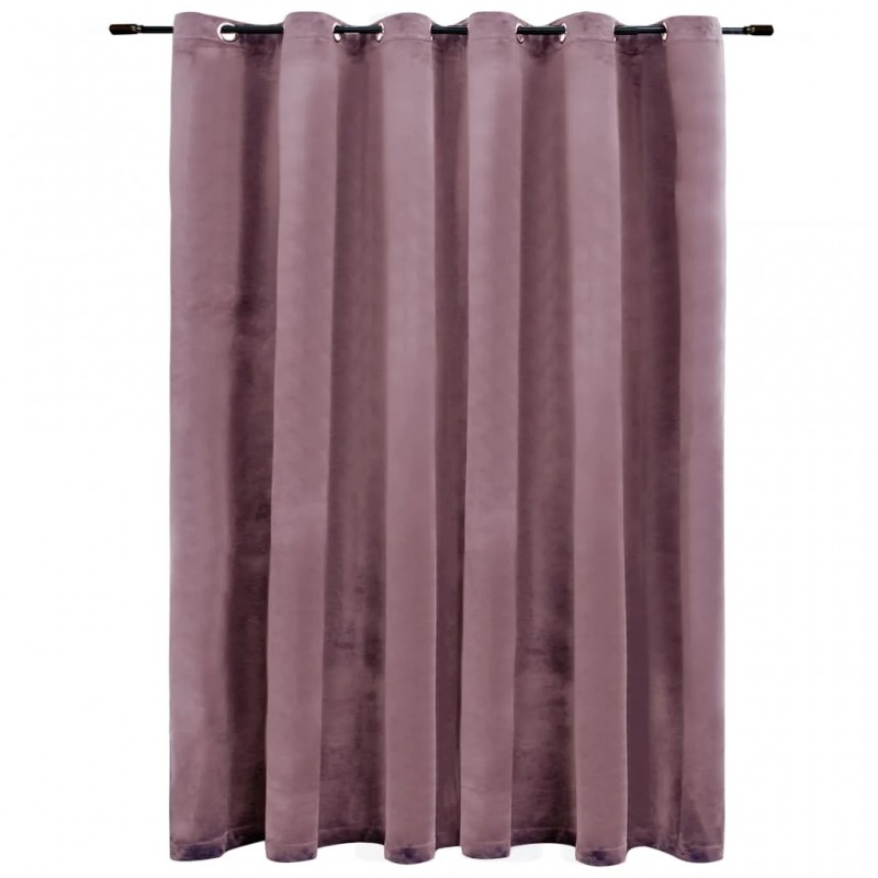 Blackout Curtain with Metal Rings Velvet Antique Pink 290x245 cm Blackout Curtain with Metal Rings Velvet Antique Pink 290x245 cm