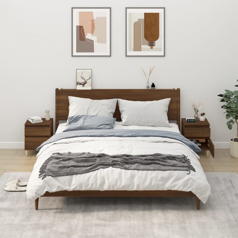 Bedside Cabinets 2 pcs Brown Oak 40x35x50 cm Bedside Cabinets 2 pcs Brown Oak 40x35x50 cm