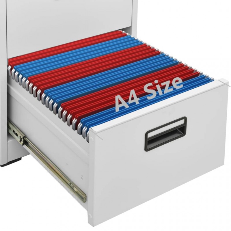 Filing Cabinet Light Grey 46x62x102.5 cm Steel Filing Cabinet Light Grey 46x62x102.5 cm Steel