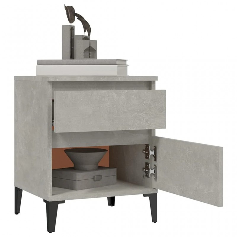 Bedside Cabinets 2 pcs Concrete Grey 40x35x50 cm Bedside Cabinets 2 pcs Concrete Grey 40x35x50 cm