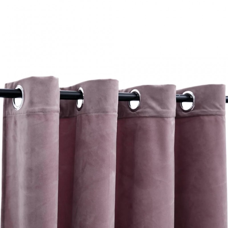 Blackout Curtains with Rings 2 pcs Velvet Antique Pink 140x245 cm Blackout Curtains with Rings 2 pcs Velvet Antique Pink 140x245 cm
