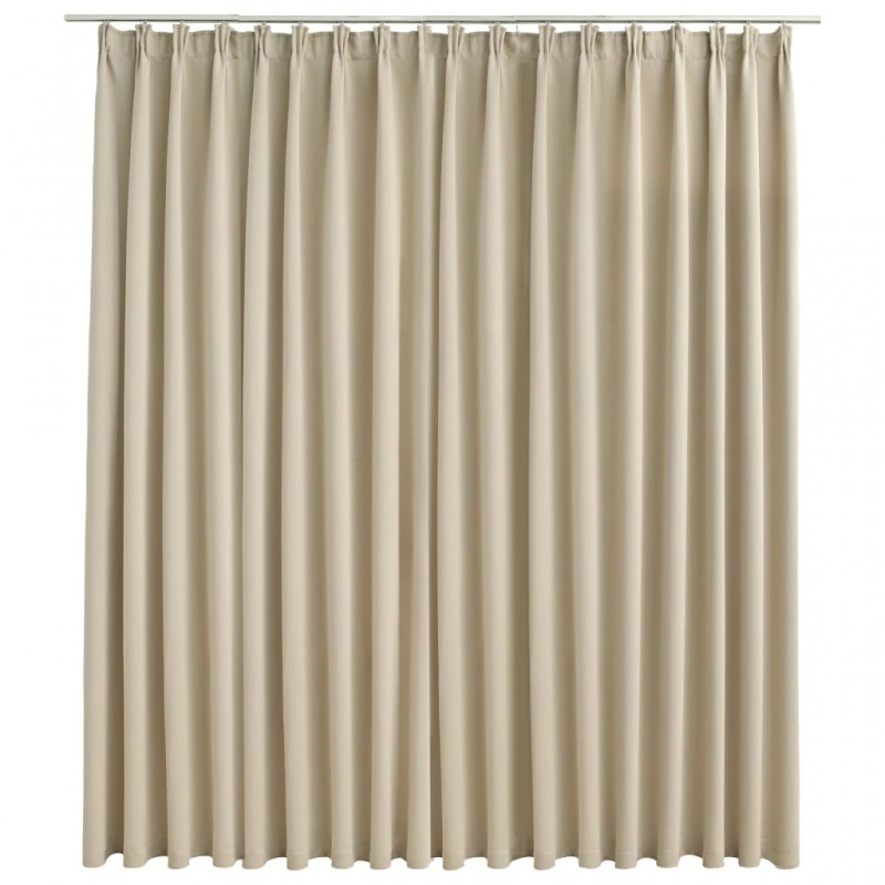 Blackout Curtain with Hooks Beige 290x245 cm Blackout Curtain with Hooks Beige 290x245 cm