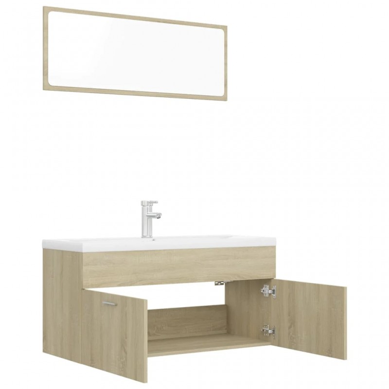 Bathroom Furniture Set Sonoma Oak Engineered Wood Bathroom Furniture Set Sonoma Oak Engineered Wood
