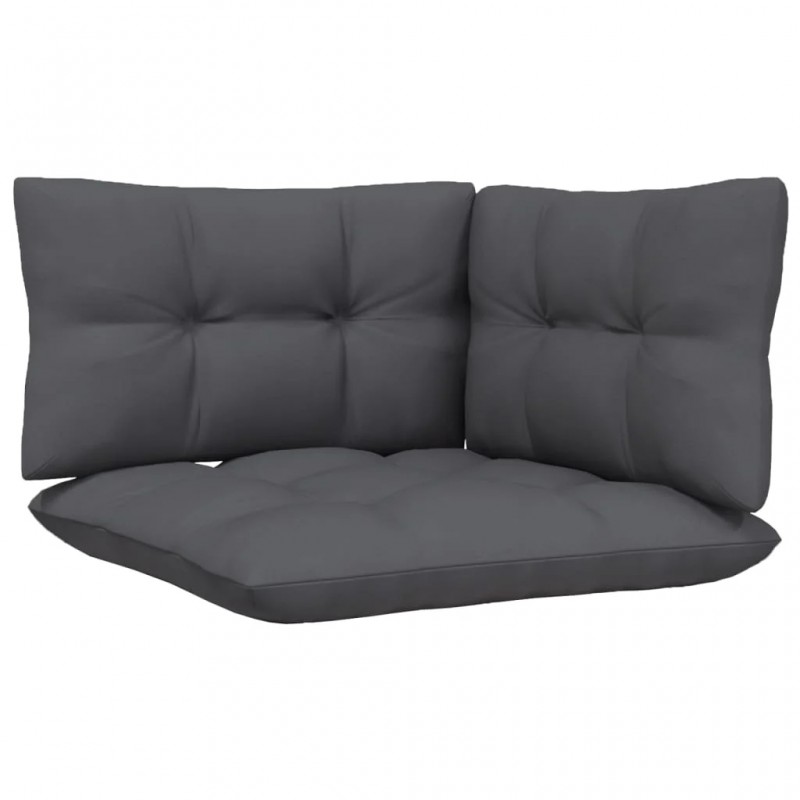 3-Seater Garden Sofa with Anthracite Cushions Solid Pinewood 3-Seater Garden Sofa with Anthracite Cushions Solid Pinewood