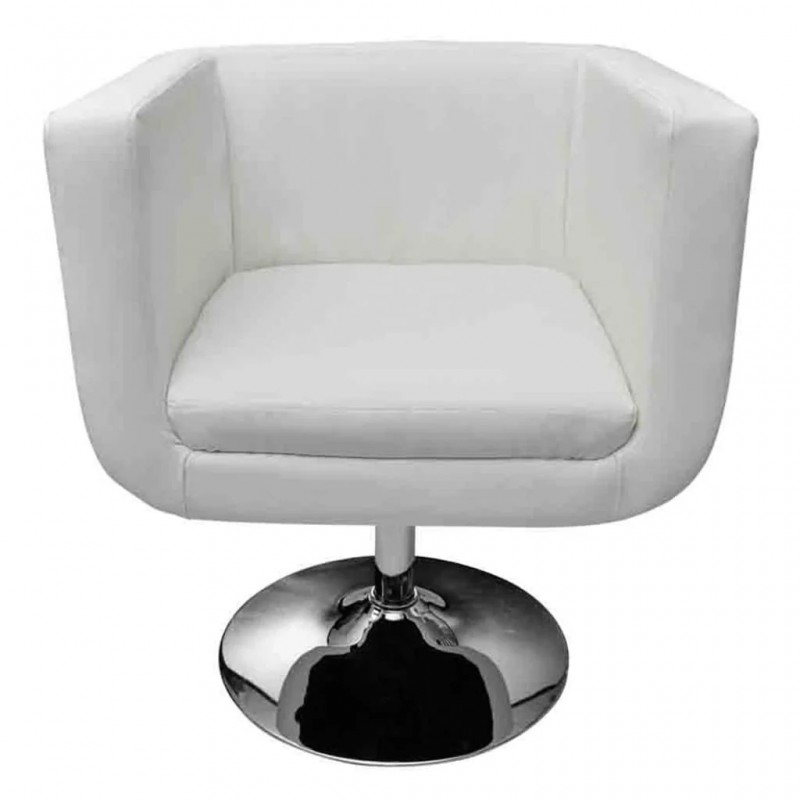 Bar Chairs 2 pcs White Faux Leather Bar Chairs 2 pcs White Faux Leather
