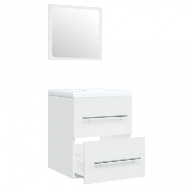 Sink Cabinet with Built-in Basin White Engineered Wood Sink Cabinet with Built-in Basin White Engineered Wood