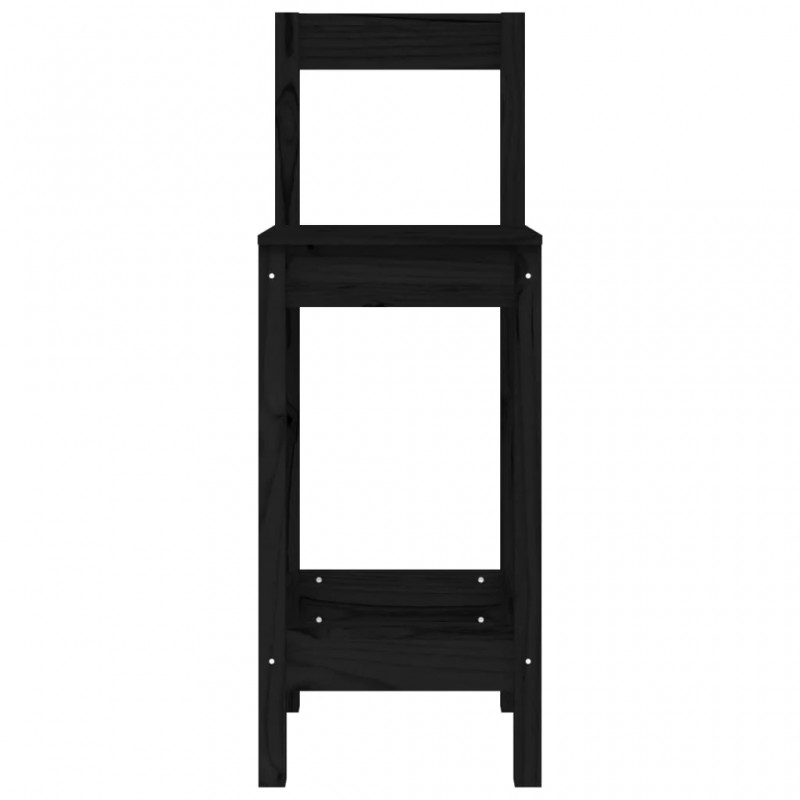 Bar Chairs 2 pcs Black 40x41.5x112 cm Solid Wood Pine Bar Chairs 2 pcs Black 40x41.5x112 cm Solid Wood Pine