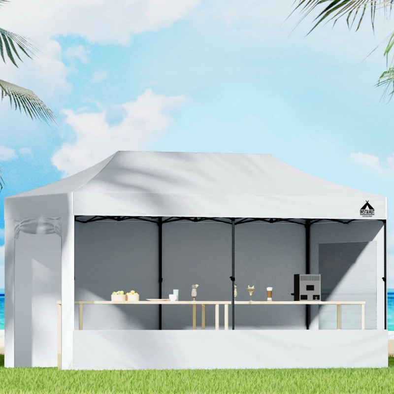 Instahut Gazebo 3x6 Pop Up Marquee Folding Tent Wedding Gazebos Camping Outdoor Shade Canopy White Instahut Gazebo 3x6 Pop Up Marquee Folding Tent Wedding Gazebos Camping Outdoor Shade Canopy White