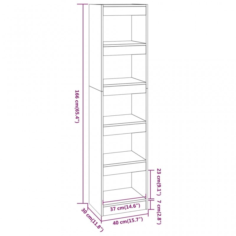 Book Cabinet/Room Divider Grey Sonoma 40x30x166 cm Book Cabinet/Room Divider Grey Sonoma 40x30x166 cm
