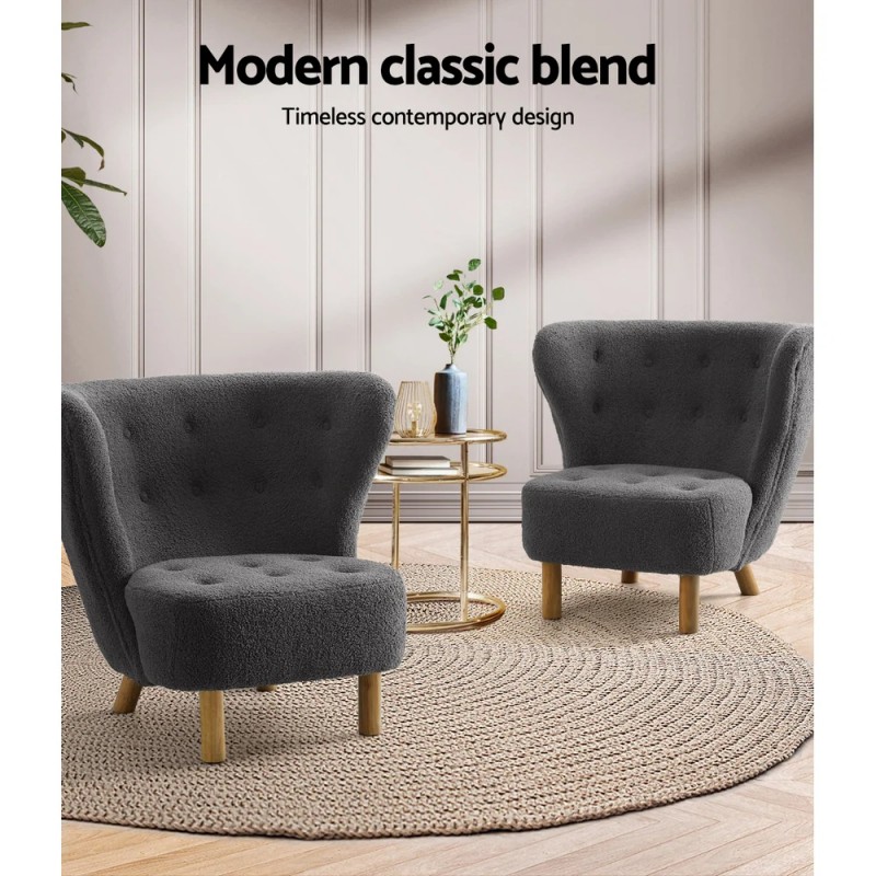 Artiss Armchair Lounge Accent Chair Armchairs Couch Chairs Sofa Bedroom Charcoal Artiss Armchair Lounge Accent Chair Armchairs Couch Chairs Sofa Bedroom Charcoal