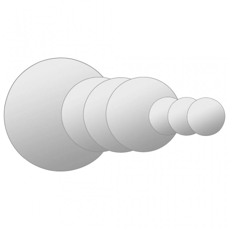 7 Piece Wall Mirror Set Round Glass 7 Piece Wall Mirror Set Round Glass