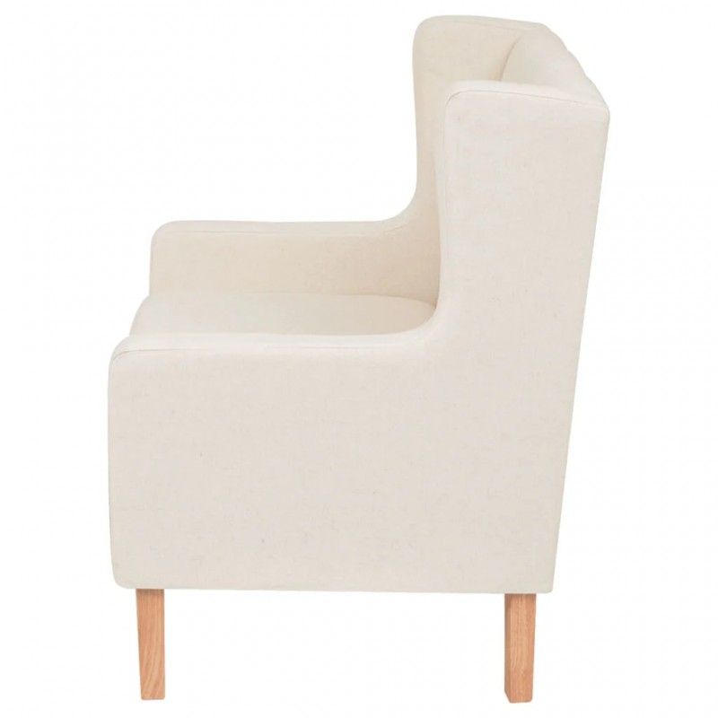Armchair Cream White Fabric Armchair Cream White Fabric