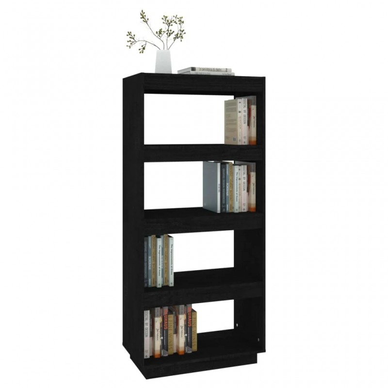 Book Cabinet/Room Divider Black 60x35x135 cm Solid Pinewood Book Cabinet/Room Divider Black 60x35x135 cm Solid Pinewood