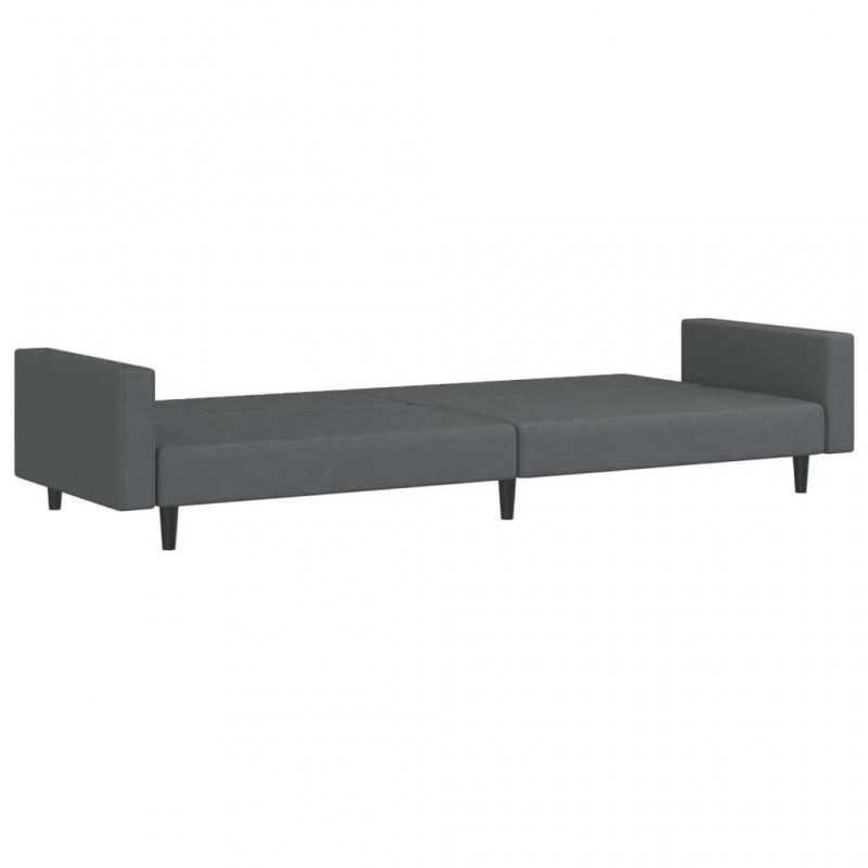 2-Seater Sofa Bed Dark Grey Velvet 2-Seater Sofa Bed Dark Grey Velvet