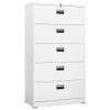 Filing Cabinet 5 Drawers White Steel
