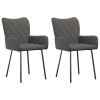 Dining Chairs 2 pcs Dark Grey Fabric