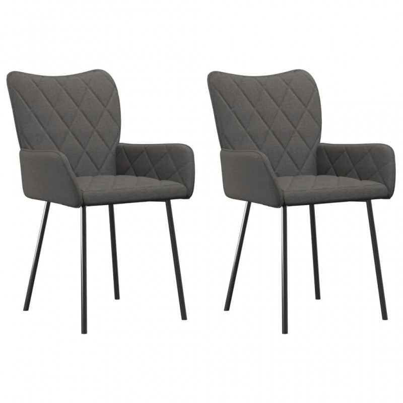 Dining Chairs 2 pcs Dark Grey Fabric Dining Chairs 2 pcs Dark Grey Fabric