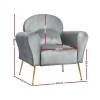 Artiss Armchair Lounge Chair Accent Armchairs Chairs Sofa Grey Velvet Cushion