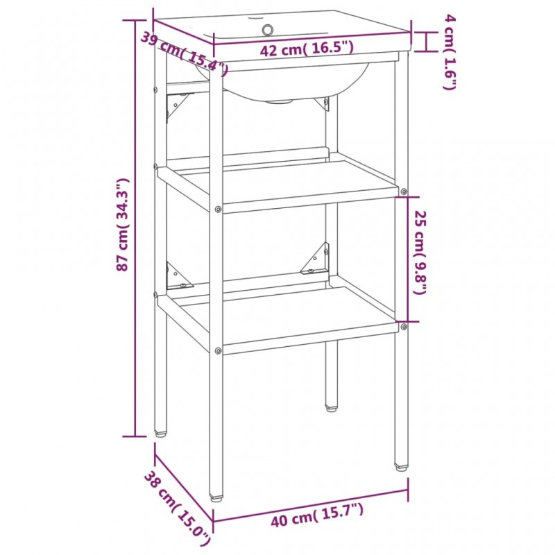 Bathroom Washbasin Frame with Built-in Basin Black Iron Bathroom Washbasin Frame with Built-in Basin Black Iron