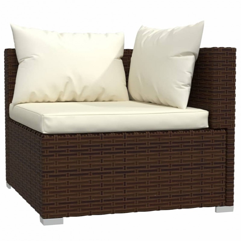 2-Seater Sofa with Cushions Brown Poly Rattan 2-Seater Sofa with Cushions Brown Poly Rattan