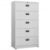 Filing Cabinet Light Grey 5 Drawer Steel