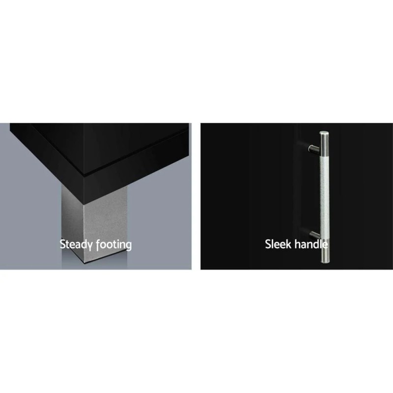 Artiss TV Cabinet Entertainment Unit 190cm Black Danson Artiss TV Cabinet Entertainment Unit 190cm Black Danson