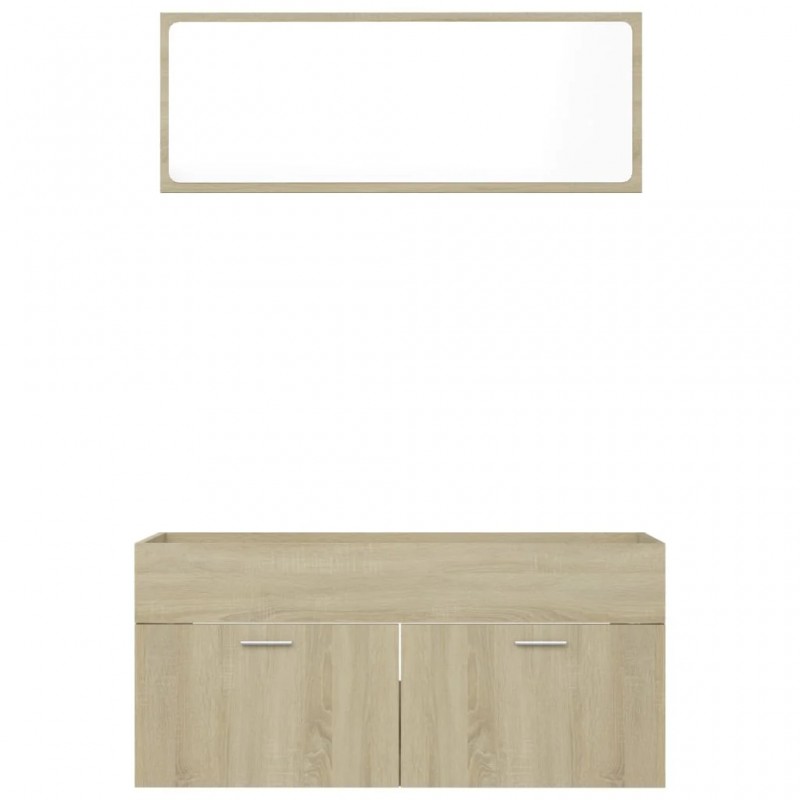 2 Piece Bathroom Furniture Set Sonoma Oak Engineered Wood 2 Piece Bathroom Furniture Set Sonoma Oak Engineered Wood