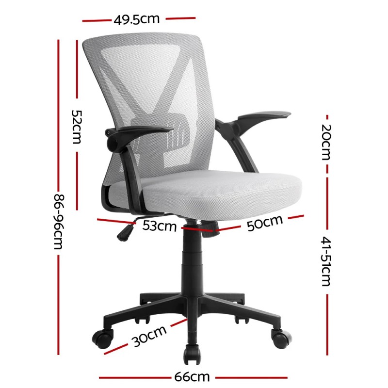 Artiss Mesh Office Chair Mid Back Grey Artiss Mesh Office Chair Mid Back Grey
