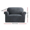 Artiss Sofa Cover Couch Covers 1 Seater Velvet Grey
