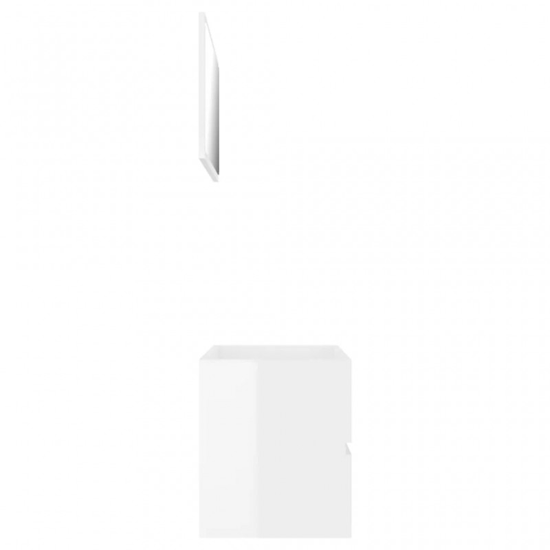 2 Piece Bathroom Furniture Set High Gloss White Engineered Wood 2 Piece Bathroom Furniture Set High Gloss White Engineered Wood