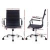 Artiss Office Chair Conference Chairs PU Leather Mid Back Black