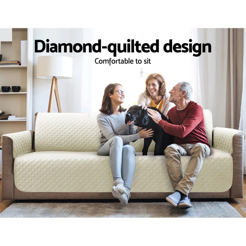 Artiss Sofa Cover Couch Covers 4 Seater 100% Water Resistant Beige Artiss Sofa Cover Couch Covers 4 Seater 100% Water Resistant Beige