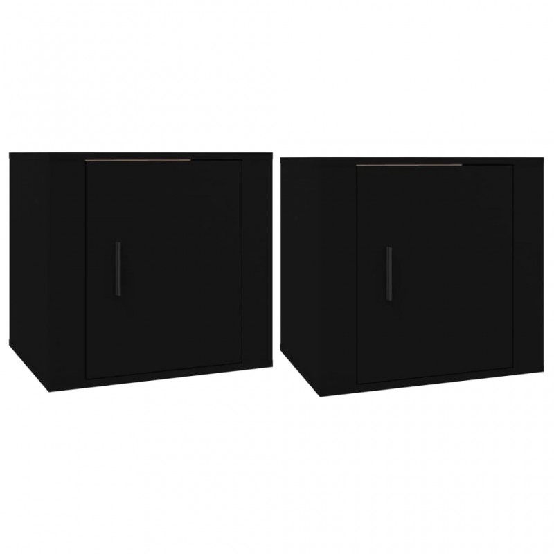 Bedside Cabinets 2 pcs Black 50x39x47 cm Bedside Cabinets 2 pcs Black 50x39x47 cm