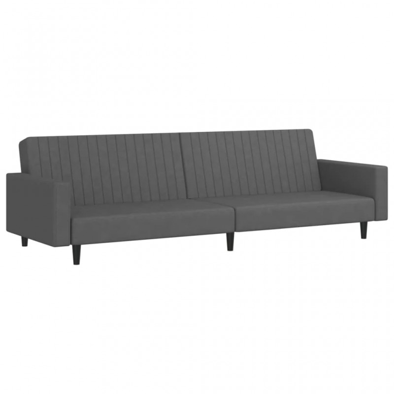 2-Seater Sofa Bed Dark Grey Velvet 2-Seater Sofa Bed Dark Grey Velvet