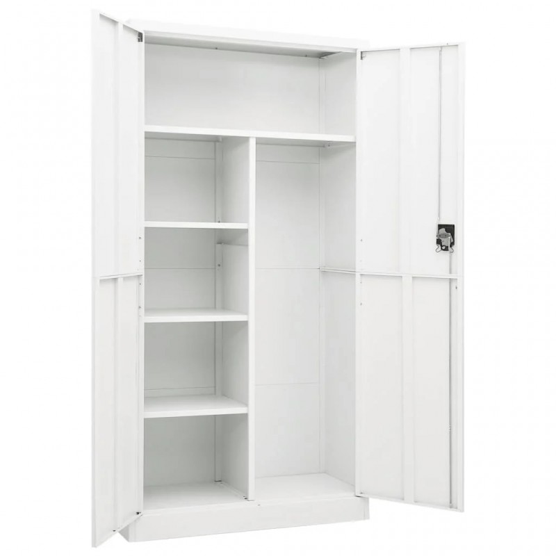 Locker Cabinet White 90x40x180 cm Steel Locker Cabinet White 90x40x180 cm Steel