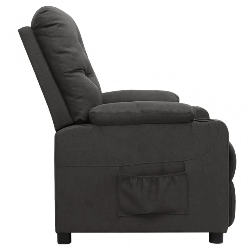 Recliner Chair Dark Grey Fabric Recliner Chair Dark Grey Fabric