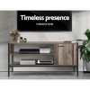 Artiss TV Cabinet Entertainment Unit Stand Storage Wood Industrial Rustic 124cm