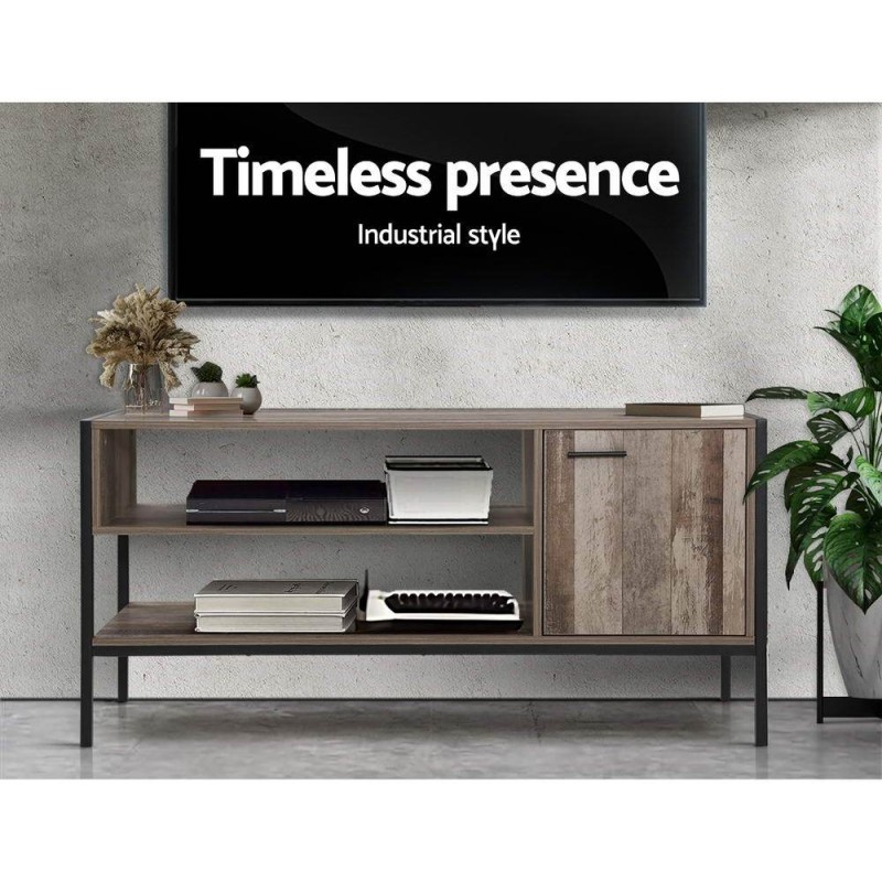 Artiss TV Cabinet Entertainment Unit Stand Storage Wood Industrial Rustic 124cm Artiss TV Cabinet Entertainment Unit Stand Storage Wood Industrial Rustic 124cm